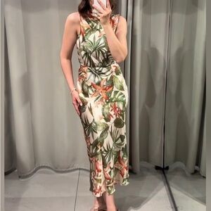 Zara tropical midi dress